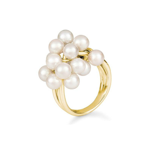 Luxury Ring mit Zuchtperle, Gelbgold