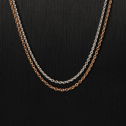Ankerkette, Weißgold/Rotgold