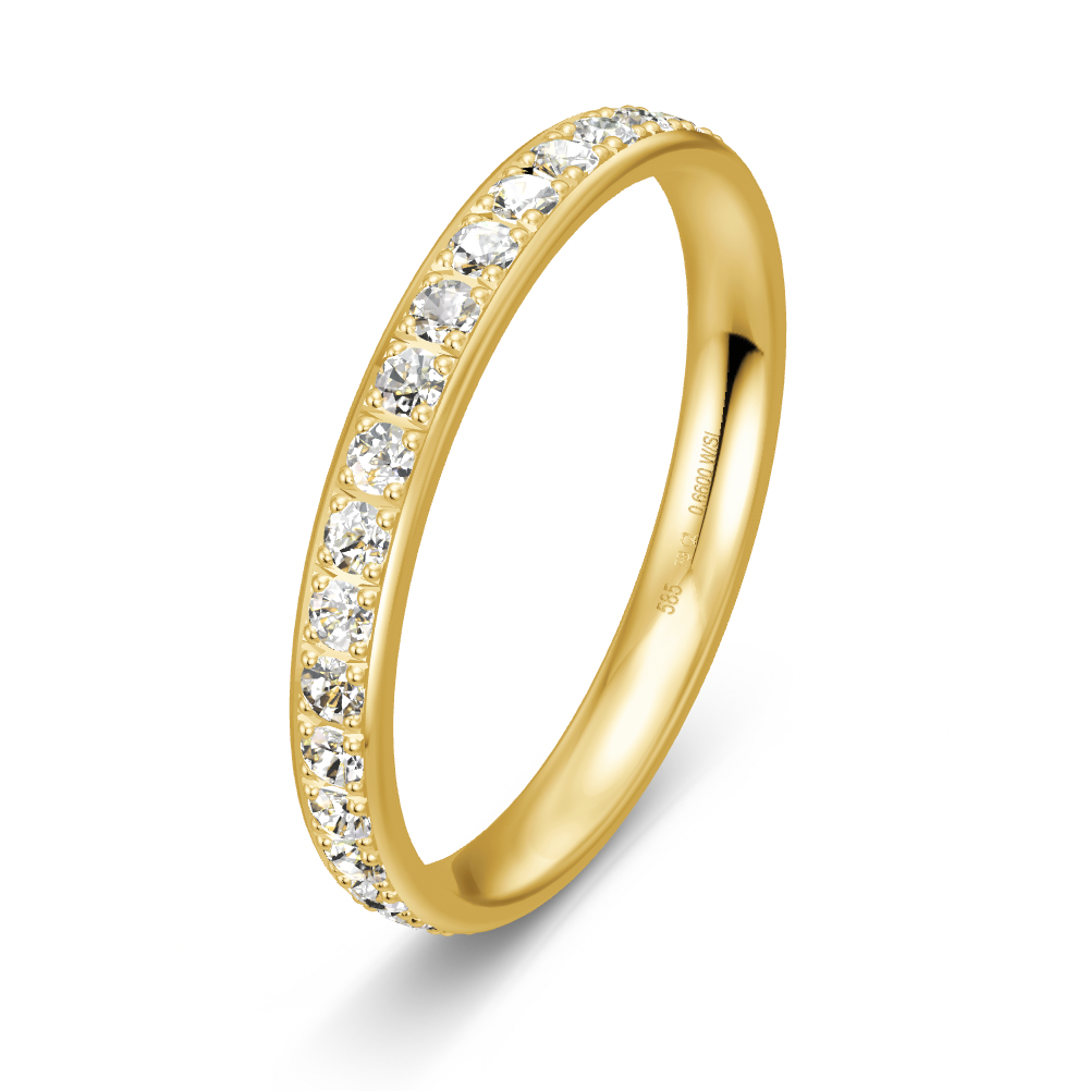 BREUNING Trauring mit Brillanten 0,66 ct., Gelbgold