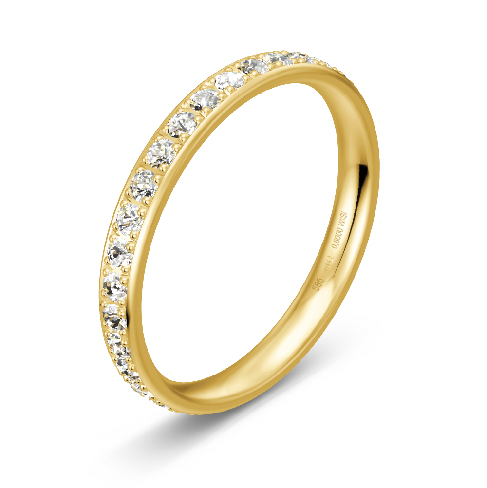 BREUNING Trauring mit Brillanten 0,66 ct., Gelbgold