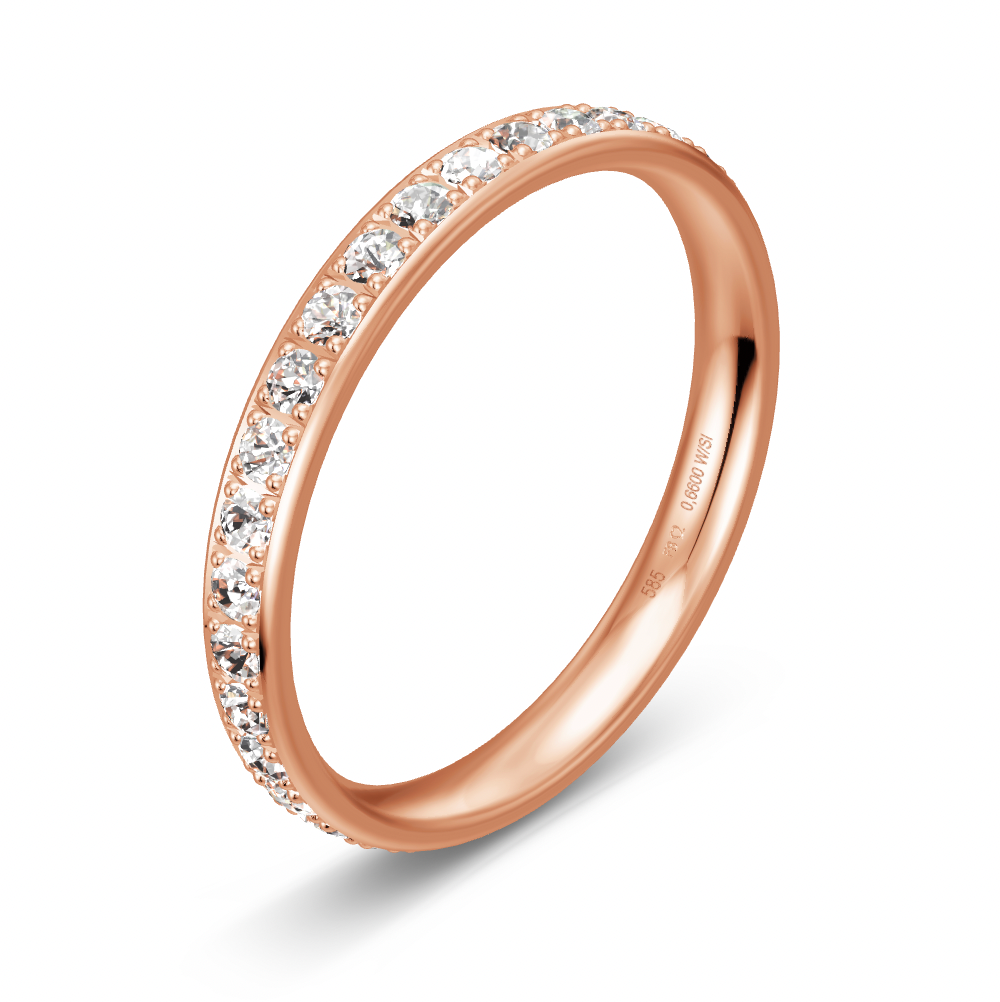 BREUNING Trauring mit Brillanten 0,66 ct., Rotgold