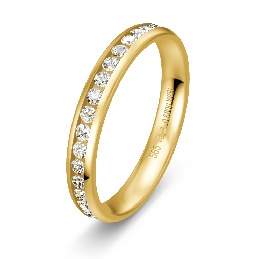 BREUNING Trauring mit Brillanten 0,68 ct., Gelbgold