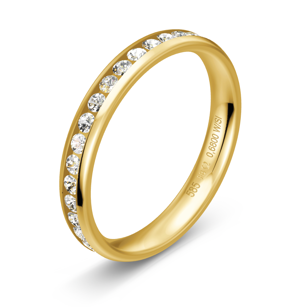 BREUNING Trauring mit Brillanten 0,68 ct., Gelbgold