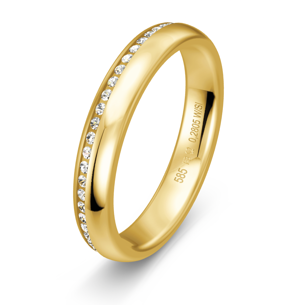 BREUNING Trauring mit Brillanten 0,280 ct., Gelbgold